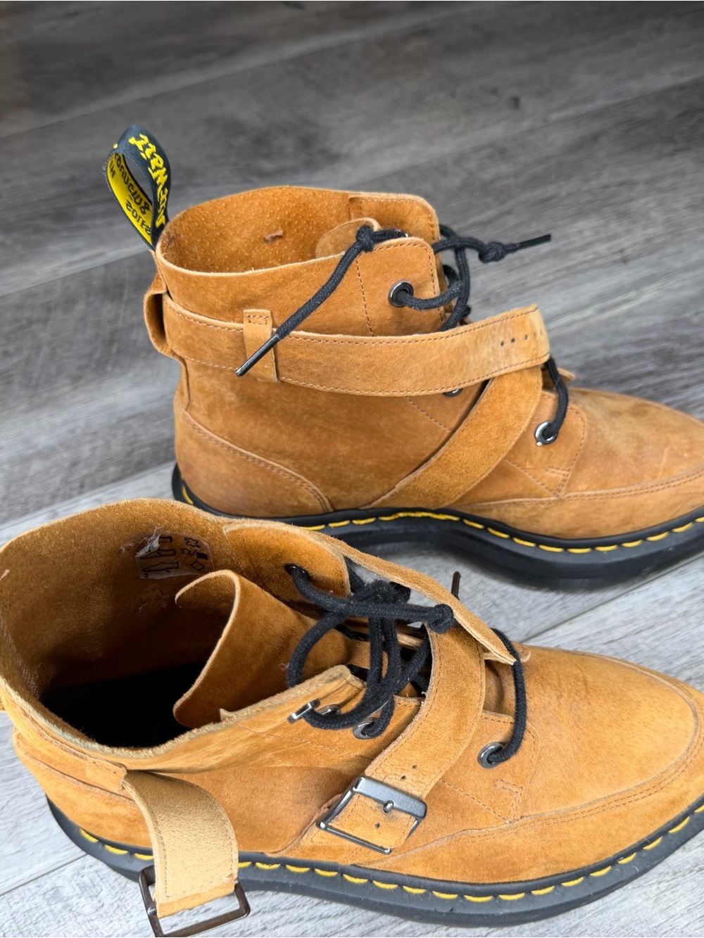 Dr. Martens Tan Suede Lace-Up Chukka Boots with Strap